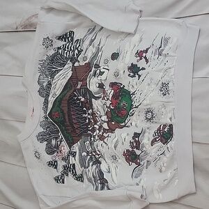 Vintage 90s Nut Cracker size Large All Over Print Santa Christmas Sweatshirt